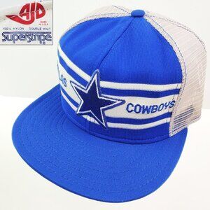 Dallas Cowboys Vintage Snapback Hat AJD Superstripe USA Large Mesh NWOT